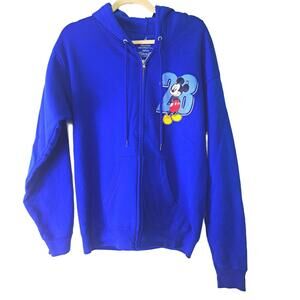 Walt Disney World Disneyland Resort 1928 Mickey Mouse Blue Hoodie Sweater Size M